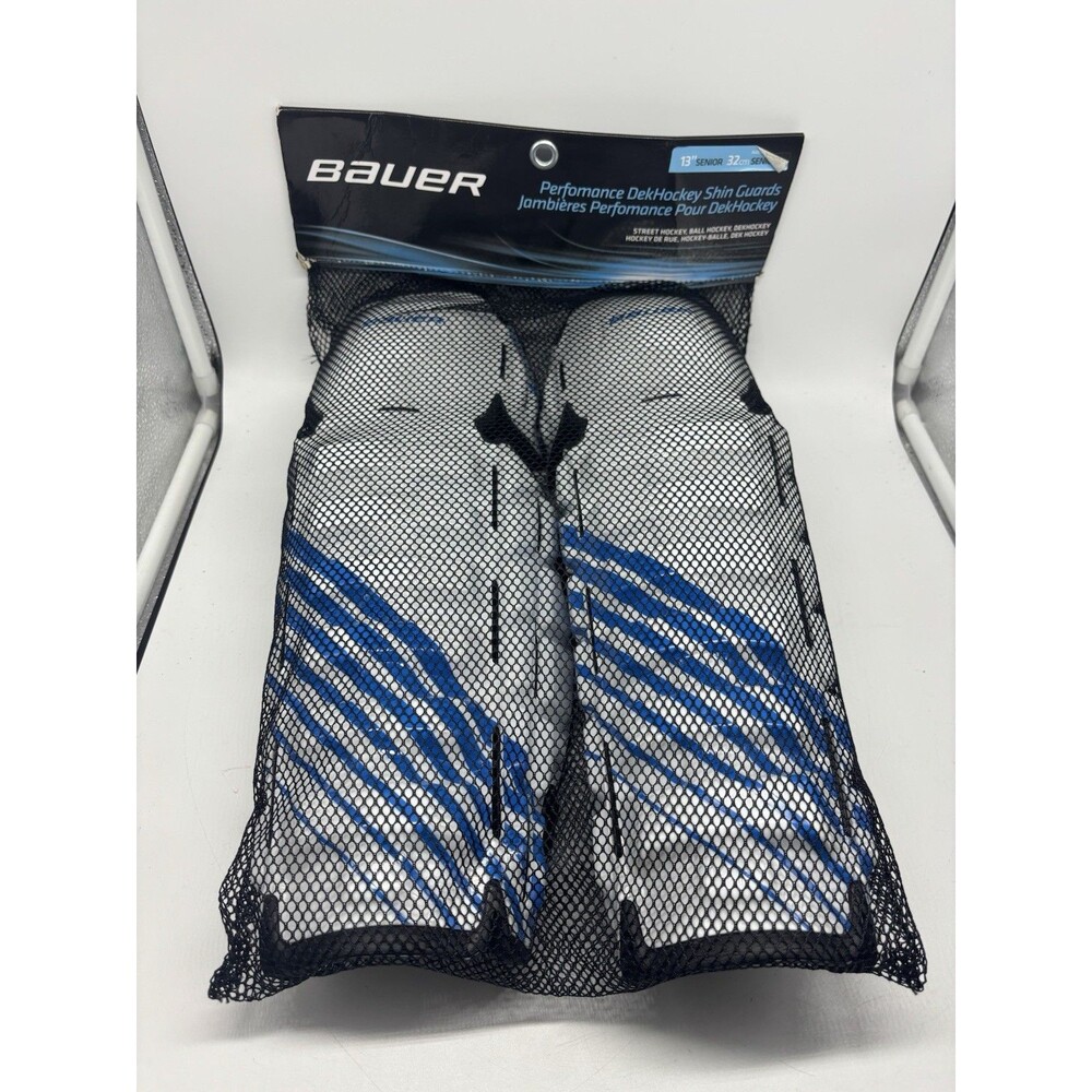 Bauer DekHockey Performance Shin Guards Senior 13 in Hard Shell Padded